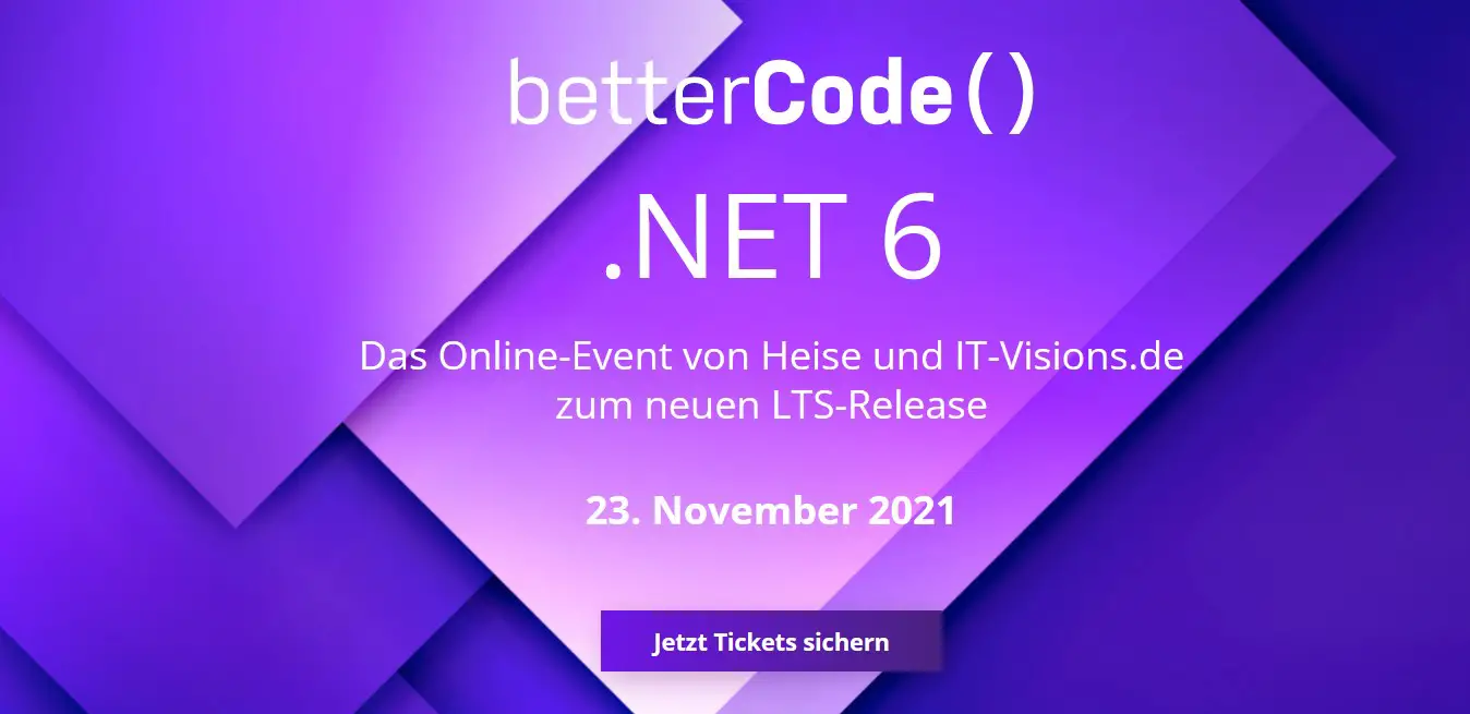 Online-Konferenz zu .NET 6 am 23.11.2021, von  und IT-Visions.de zum neuen LTS-Release